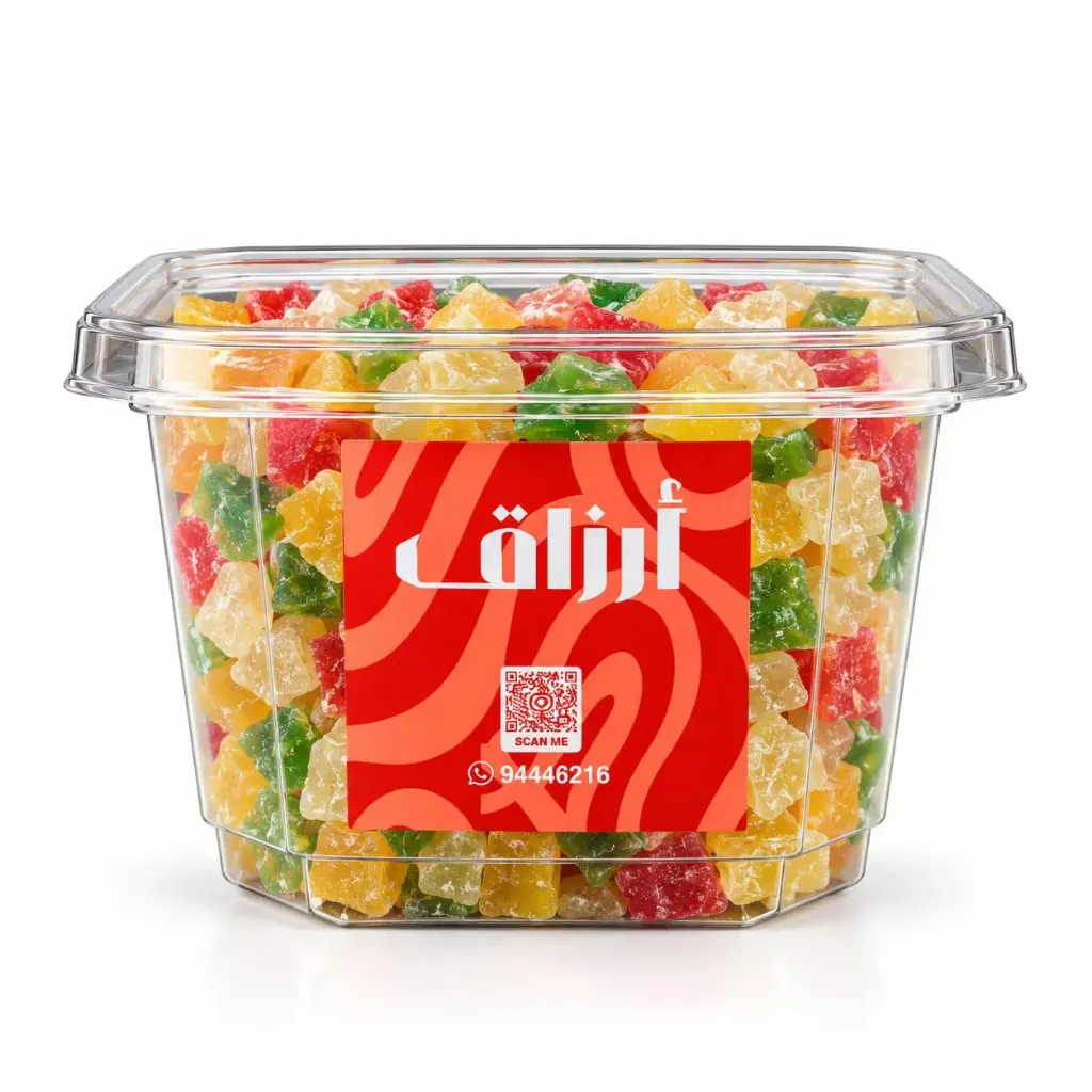 مكعبات فواكه مجففة مشكلة